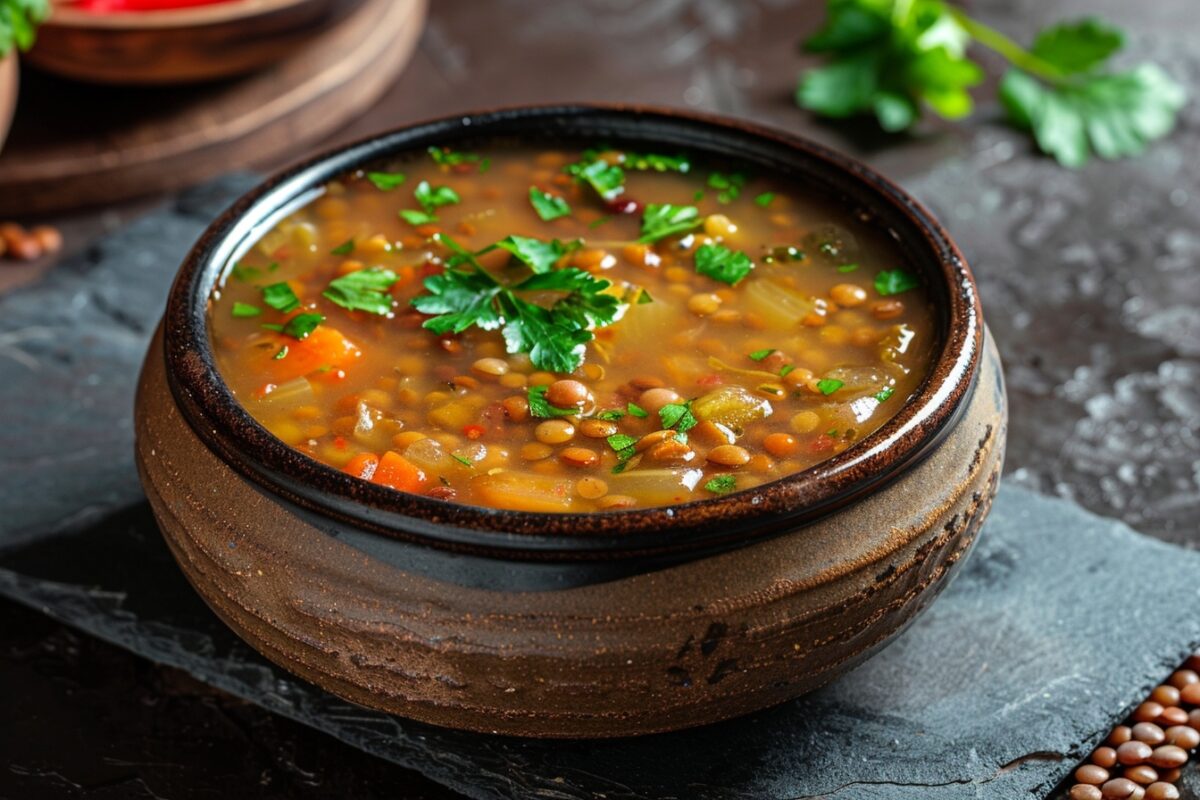 Comment faire une recette facile de soupe de lentilles végétalienne