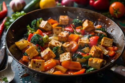 Dîner express : wok de légumes croquants et tofu, le plaisir végétalien rapide