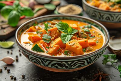 Évasion culinaire : curry thaï végétalien aux légumes et lait de coco