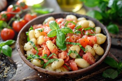 Évasion culinaire : gnocchis végétaliens à la sauce tomate et basilic