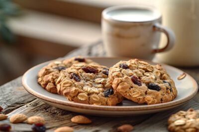 Goûter parfait : cookies végétaliens aux flocons d'avoine et raisins
