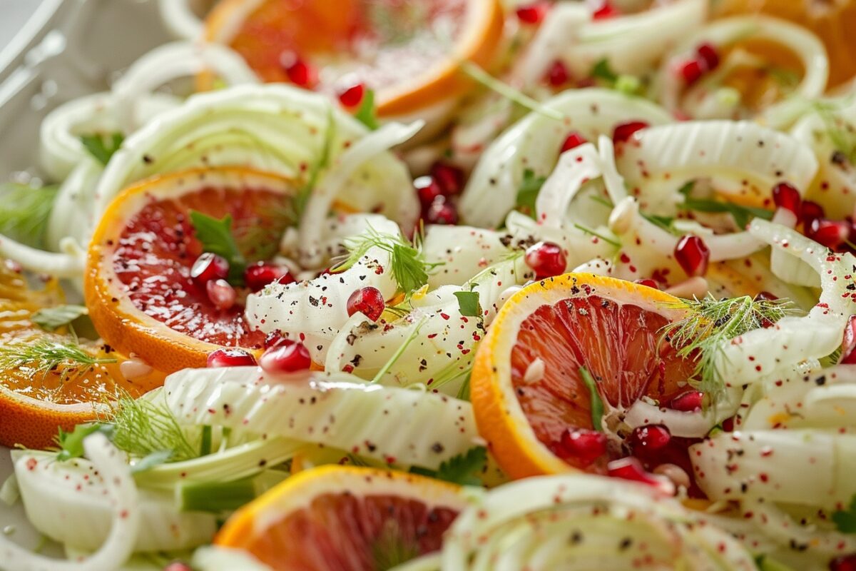 Instant fraîcheur : salade de fenouil et orange, symphonie végétalienne