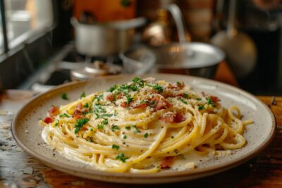 Découvrez la recette secrète du chef italien pour des pâtes carbonara onctueuses à souhait, sans une trace de crème!