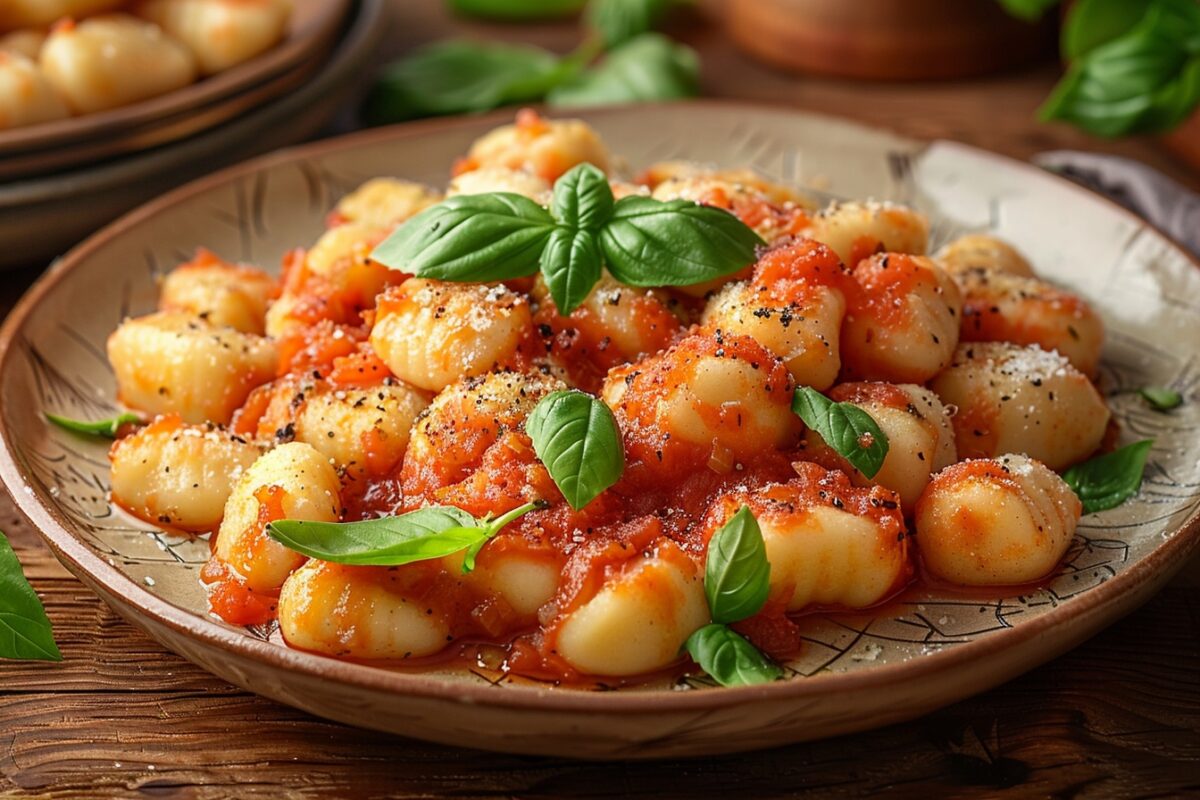 Gnocchi à la sauce tomate et basilic de tous les records, des saveurs italiennes parfaitement équilibrées