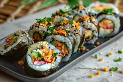 Sushi végétarien de tous les records, l’art du sushi magnifié